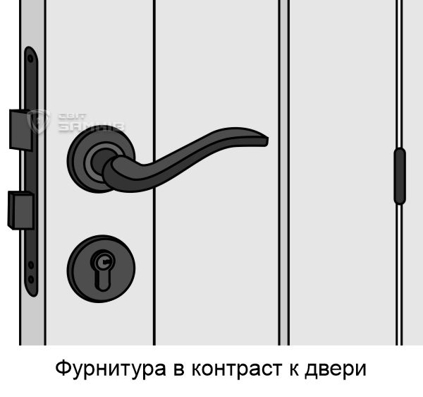 Фурнитура в контраст к двери Фурнитура в контраст к двери