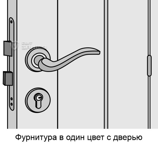Фурнитура в один цвет из дверю Фурнитура в один цвет из дверю