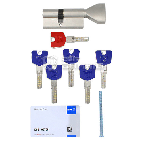 Циліндр TITAN K55 90T (30*60T) нікель сатин - Фото №5