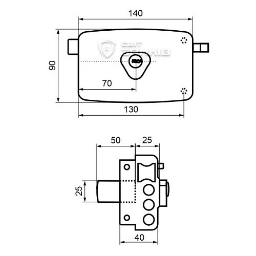 Замок накладний KALE 2001 A 3M (BS70мм) - Фото №6