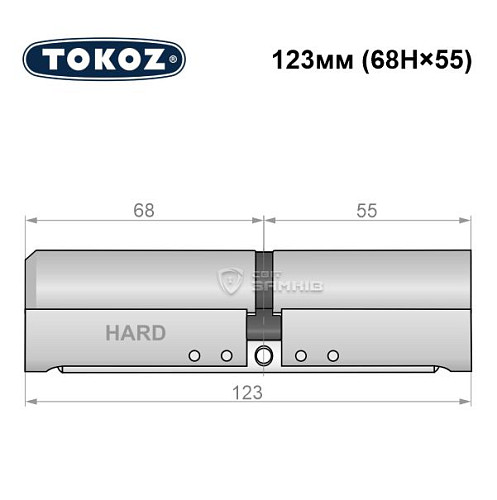 Цилиндр TOKOZ Pro400 123 (68H*55) (H - закаленная сторона) никель матовый - Фото №8