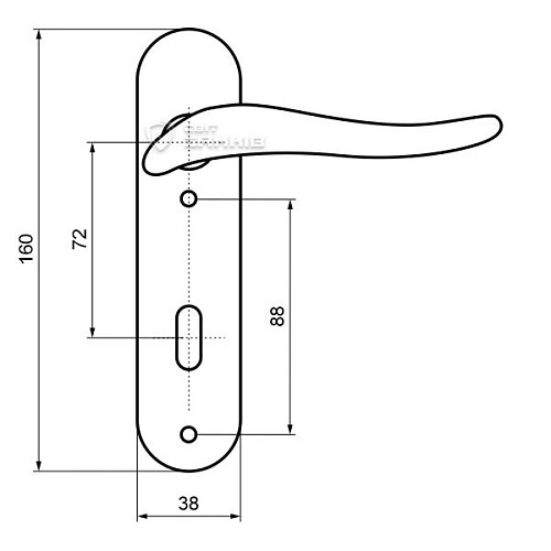 Ручки на планці Гамма к/п 72 KL OGR бронза - Фото №4