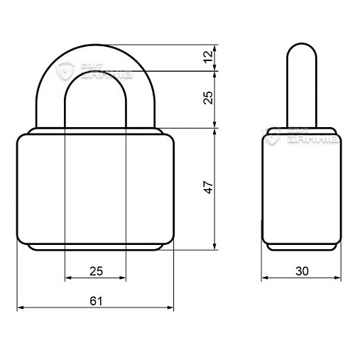 Замок навісний HORST HR-SP1-60D (3 ключа) - Фото №5