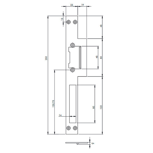 Зворотня планка DORCAS H2 LAP INOX нержавіюча сталь ліва - Фото №3
