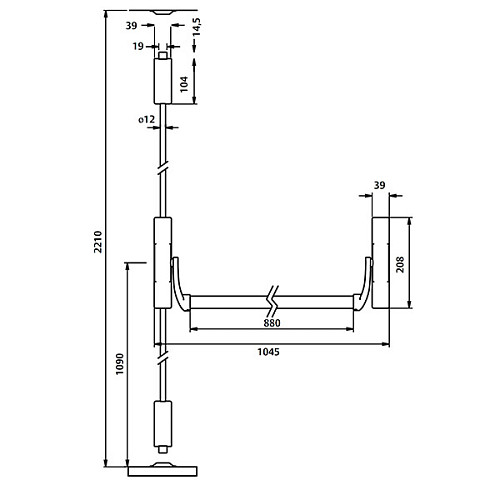 Антипаніка накладна TESA 1950 908 для евакуаційного виходу black green чорно-зелений - Фото №8