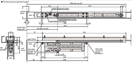 Доводчик скрытый RYOBI COU-52H R SLD до 45 кг левый FIRE - Фото №6