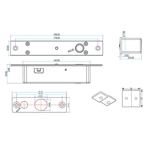 Электроригельный замок YLI YB-200(LED) НО (без питания открытый) - Фото №5