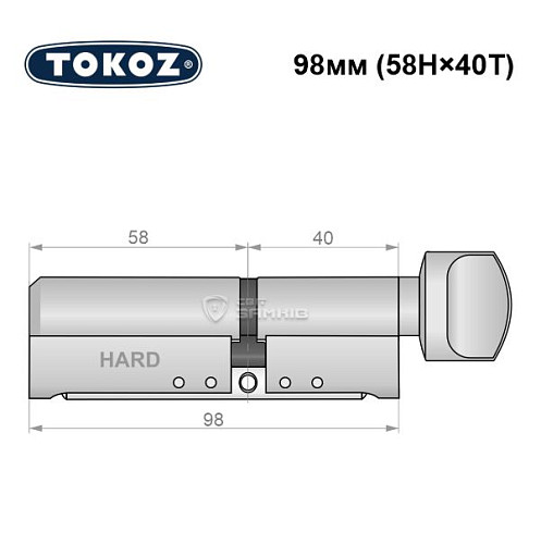 Цилиндр TOKOZ Pro400 98T (58H*40T) (H - закаленная сторона) никель матовый - Фото №8