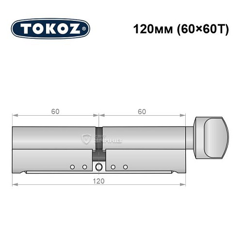Циліндр TOKOZ Pro300 120T (60*60T) нікель матовий - Фото №8
