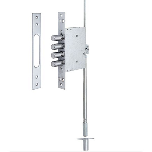 Механизм замка MUL-T-LOCK 415G двухсистемный (BS63 * 85мм) хром полиров. комплект + 2 протектора хром полированый - Фото №2