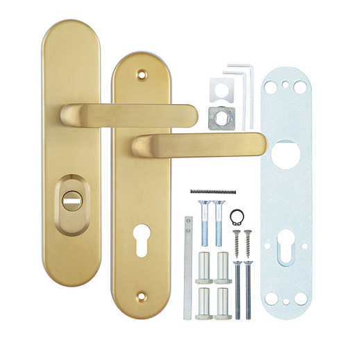 Ручки на планке с протектором ROSTEX Solid-Pro + F 90мм (56-70мм) нержавеющая сталь матовая титан PVD - Фото №6