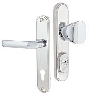 Ручки на планке с протектором ROSTEX Decor R 90мм (40-45мм) фиксированная-нажимная хром матовый
