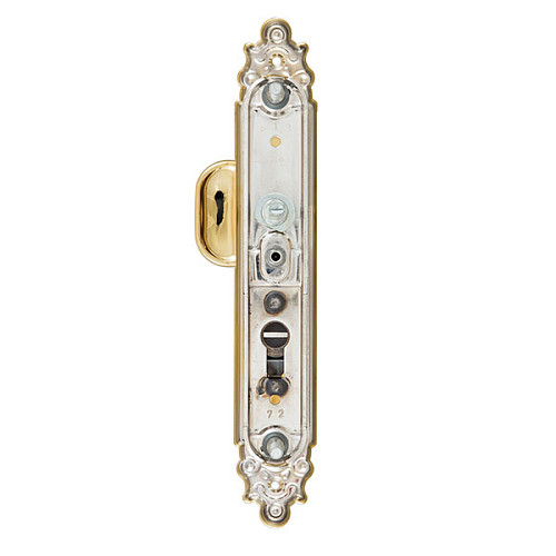 Ручки на планке с протектором ROSTEX Ozdobna R 92мм (40-45мм) фиксированная-нажимная титан PVD матовый (левая) - Фото №2