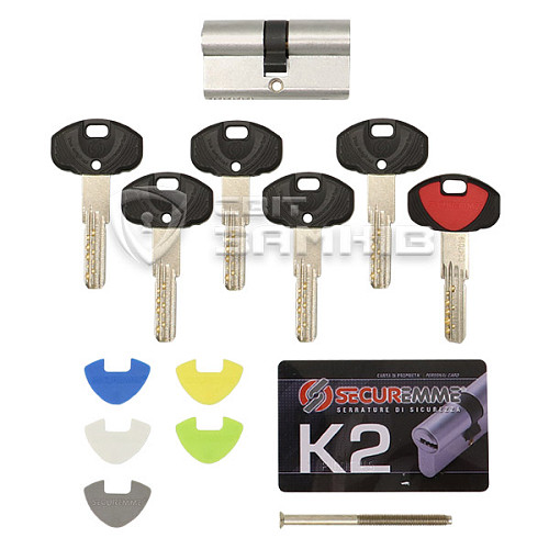 Циліндр SECUREMME K2 90 (45*45) матовий хром - Фото №4