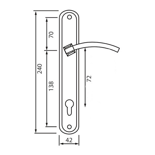 Ручки на планці SIBA Assos 72 матовий нікель/хром - Фото №2