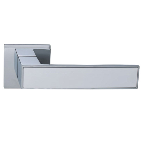 Ручки на розетте GENRICH R77.225 WH/CP белый матовый/хром - Фото №2