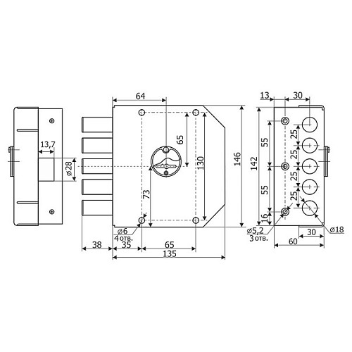 Замок накладний ГАРДІАН 20.07 (BS64мм) 5 ключів лівий (н) - Фото №7
