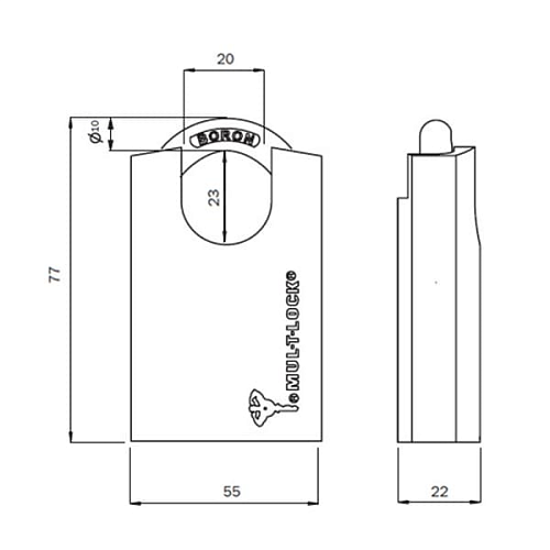 Замок навісний MUL-T-LOCK G55P ClassicPRO (2 ключа) - Фото №7