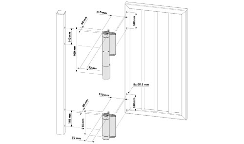 Доводчик-петля для калитки LOCINOX Mammoth-HD серый - Фото №3