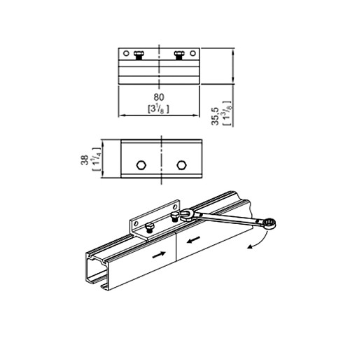 Настенный соединитель VALCOMP Herkules для двух направляющих Н2 для дверей до 45 мм. - Фото №3