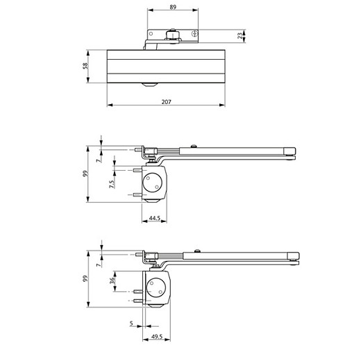 Дотягувач GU ОТS 210 STD до 80кг Білий - Фото №2