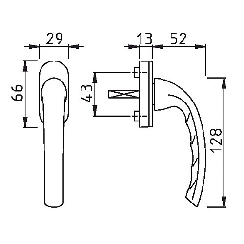 Ручка віконна HOPPE Secustik (Atlanta) біла - Фото №2