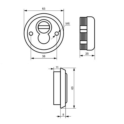 Протектор DISEC MONOLITO MILANO KRIPTON BKS260 25мм латунь матова - Фото №6