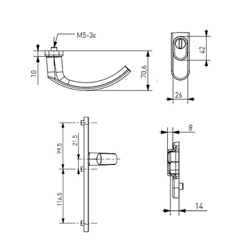 Ручки на планке MEDOS Jowisz 92/32 овальная планка 9016 белый - Фото №4