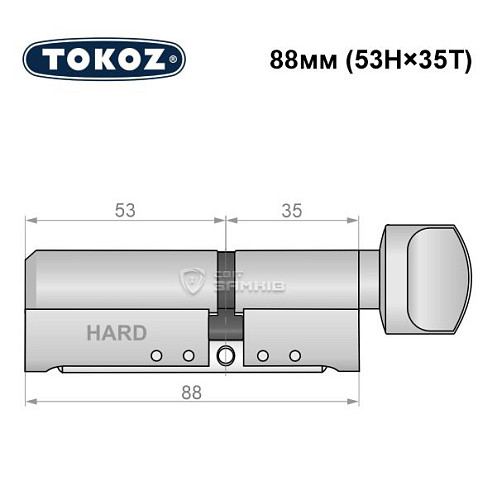 Цилиндр TOKOZ Pro400 88T (53H*35T) (H - закаленная сторона) никель матовый - Фото №8