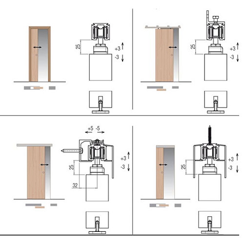 Розсувна система KOBLENZ 0500 довжина 2 м на 1 полотно до 80 кг з двостороннім дотягувачем - Фото №5