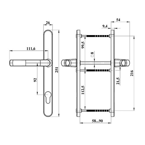 Ручки на планке ASTEX Antey 92/26 белый евро - Фото №3