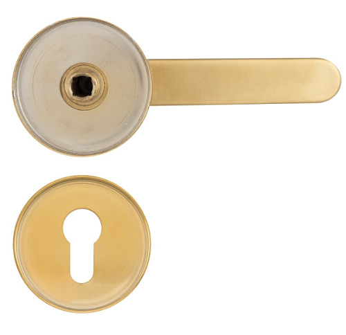 Ручки на розеті з протектором ROSTEX Rotondum фіксована-натискна нержавіюча сталь матова титан PVD - Фото №3