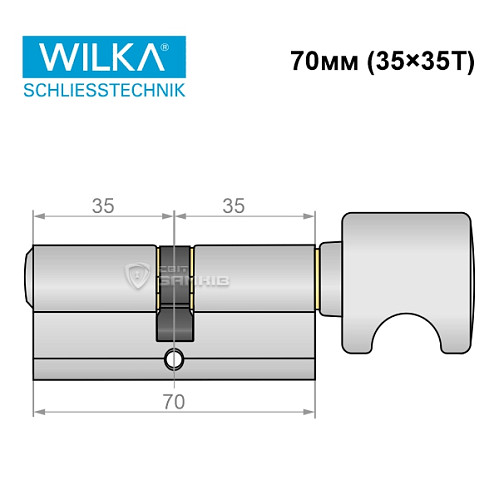 Циліндр WILKA 1405 A 70T (35*35T) нікель - Фото №8