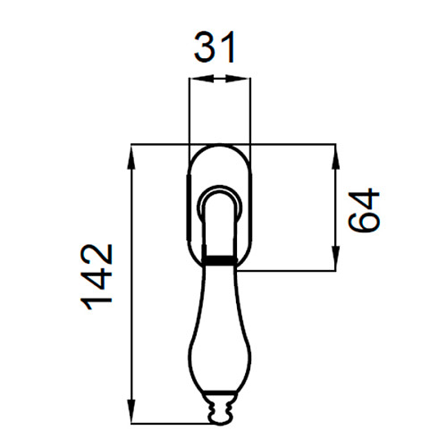 Ручка віконна DND by MARTINELLI Monica AF+P8 антична обробка/бежевий фарфор - Фото №2