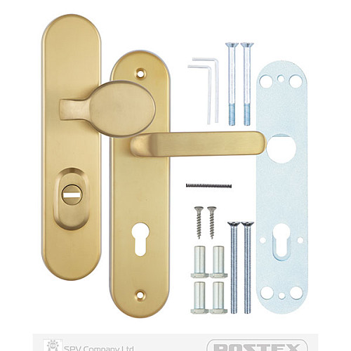 Ручки на планке с протектором ROSTEX Solid-Pro + F 85мм фиксированная-нажимная нерж сталь матовая титан PVD - Фото №6