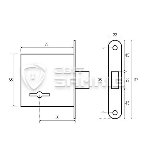 Механизм замка ТАНДЕМ ЗВС (BS48мм) сувальдный - Фото №5
