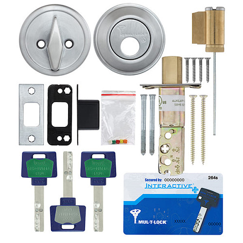 Замок врезной MUL-T-LOCK Dead Bolt Cronus Interactive + (BS60 / 70мм) матовый никель - Фото №5
