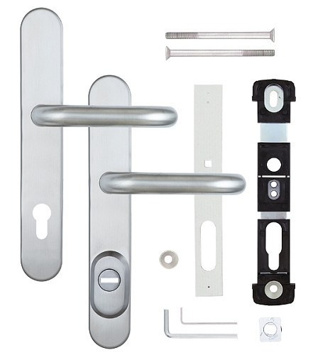 Ручки на планке с протектором ROSTEX Bravo RX-40 92мм (76-85мм) нержавеющая сталь матовая - Фото №3