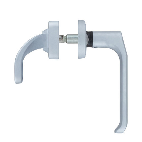 Ручки на планці з протектором ROSTEX Decor R 72мм (40-45мм) фіксована-натискна хром сатин - Фото №4