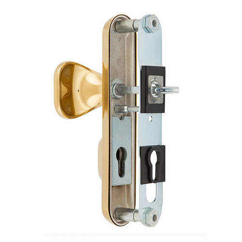 Ручки на планці з протектором ROSTEX Decor R 72мм (40-45мм) фіксована-натискна титан PVD матовий - Фото №5