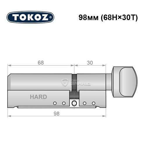 Цилиндр TOKOZ Pro400 98T (68H*30T) (H - закаленная сторона) никель матовый - Фото №8