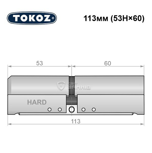 Цилиндр TOKOZ Pro400 113 (53H*60) (H - закаленная сторона) никель матовый - Фото №8