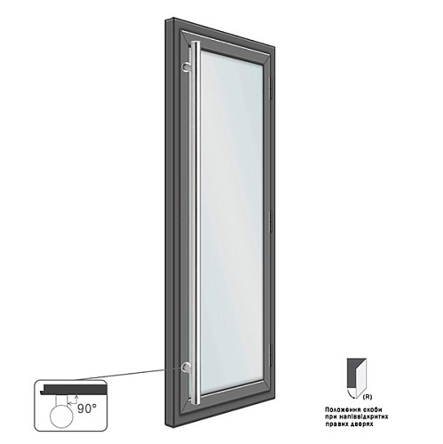 Ручка скоба ROSTEX Omega 1800/1400 (половинка) нержавеющая сталь матовая - Фото №4