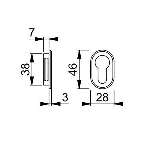 Накладки на серцевину HOPPE РС латунь чорна матова - Фото №2