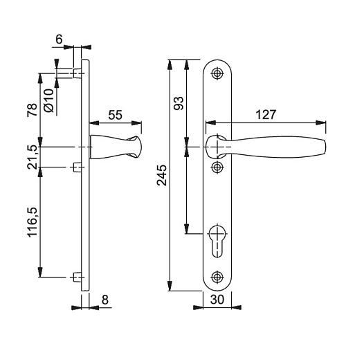 Ручки на планці HOPPE New York 1810/3346 92 коричневий - Фото №4