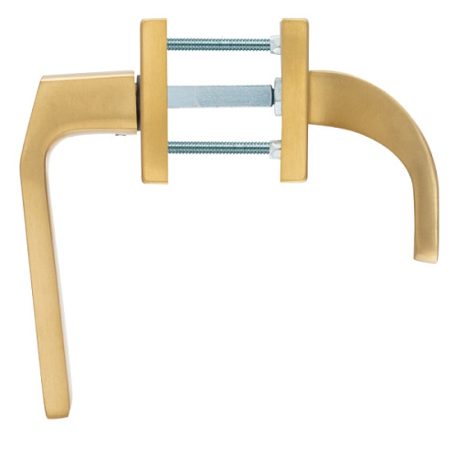 Ручки на розеті з протектором ROSTEX Quadrum фіксована-натискна нержавіюча сталь матова титан PVD - Фото №5