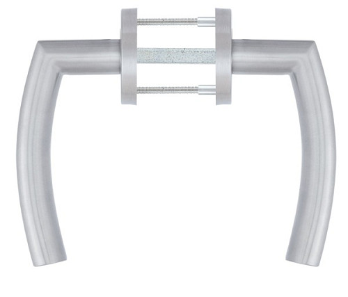 Ручки на розетте ROSTEX Cortina ES53 нержавеющая сталь матовая - Фото №4