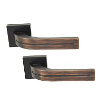 Ручки на розеті SIBA Kometa (R09) чорний/бронза венге