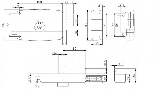 Замок накладний KALE 157 B (BS50мм) - Фото №3