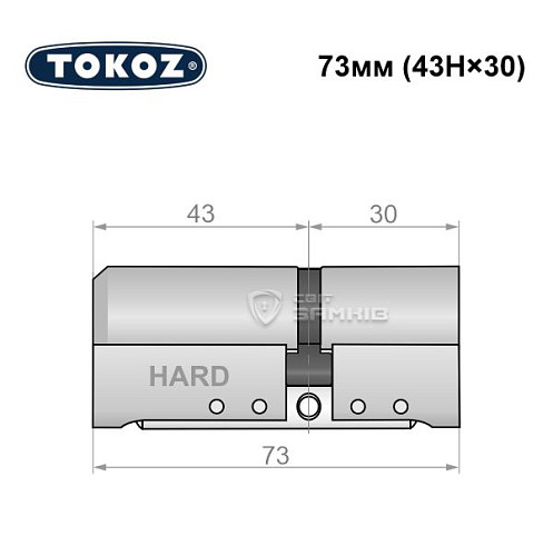 Цилиндр TOKOZ Pro400 73 (43H*30) (H - закаленная сторона) никель матовый - Фото №8